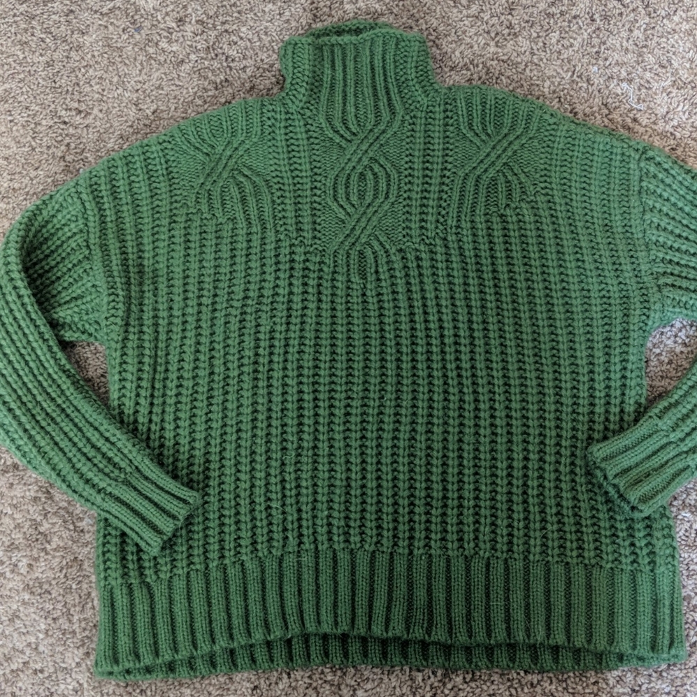 Olive Green Aerie Turtleneck Sweater